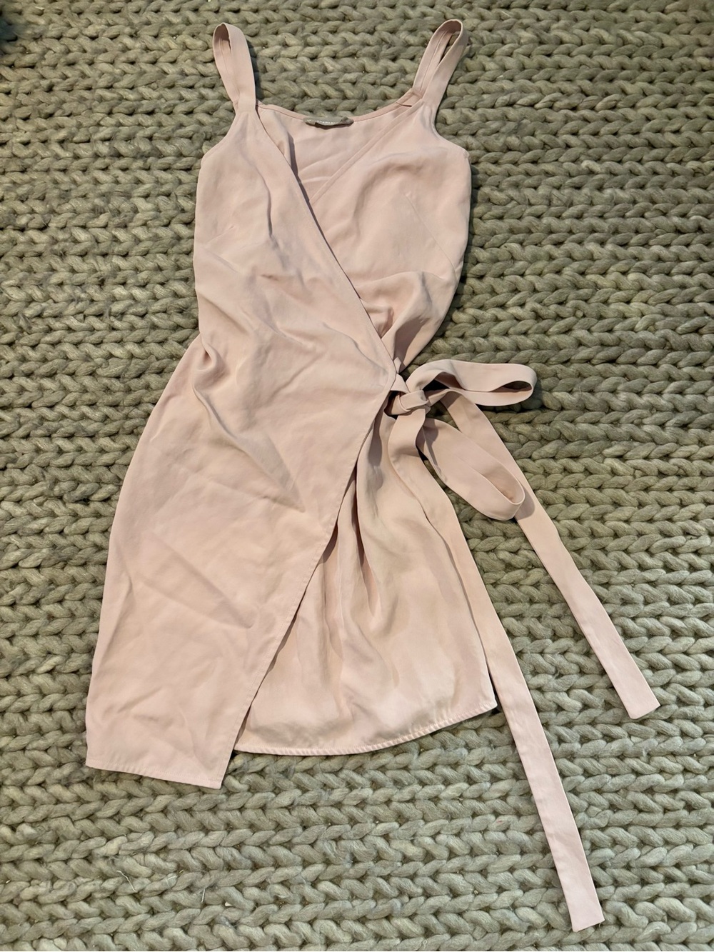 Everlane Blush Pink Wrap Mini Dress